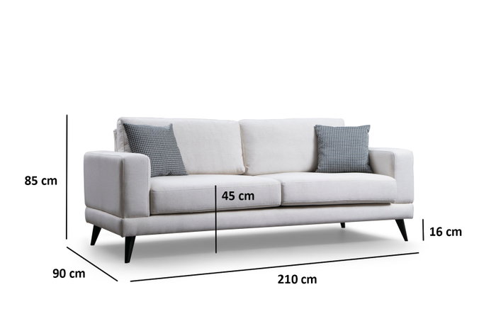 Atelier Del Sofa Sofá Cama 3 Plazas Beige 210x90x85 cm